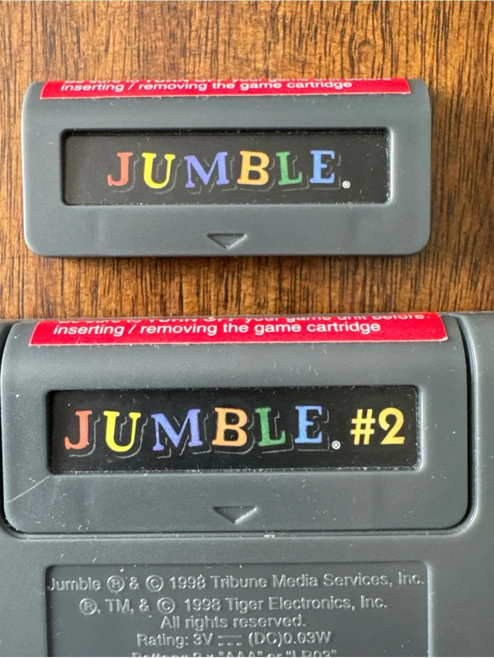 Jumble Word Tiger Electronics Handheld Word Video Game w/Cartridge 1998 Working